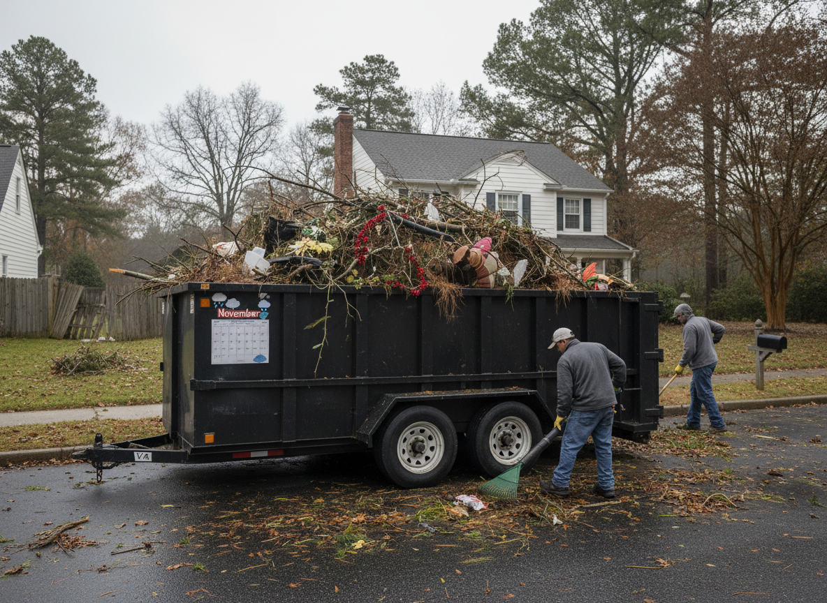 Seasonal Debris Management: Using Roll Off Dump Trailers After Thanksgiving, VA Storms